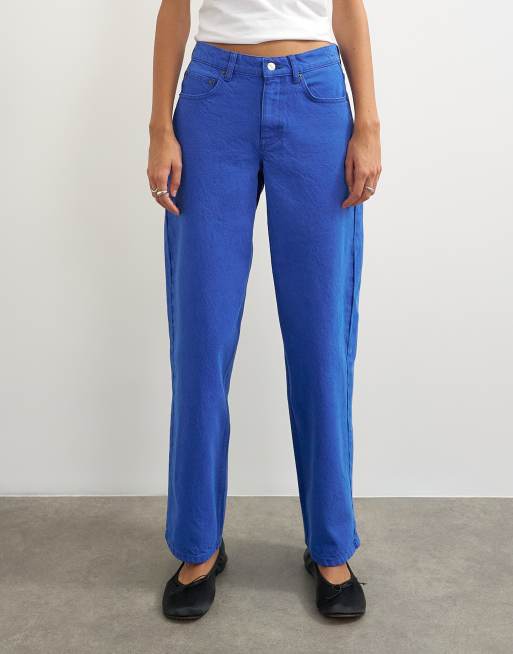 Topshop Cinch Low-Rise Relaxed-Jeans in kräftigem Blau, 2 von 5