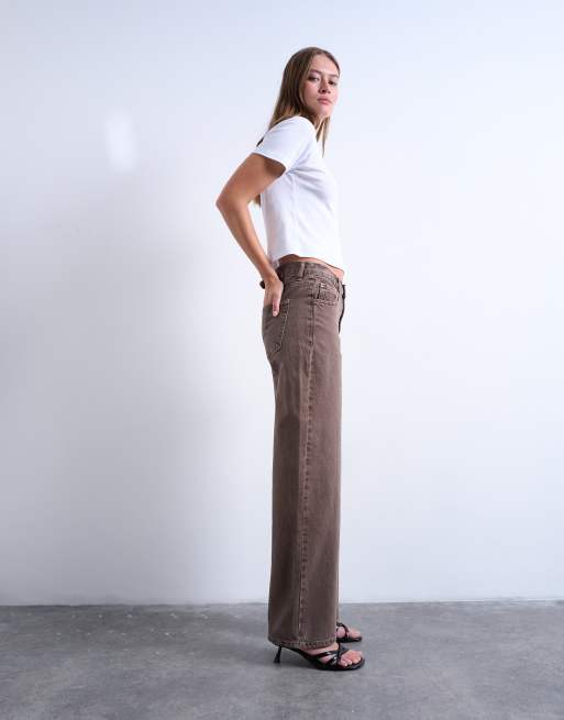 Topshop Cinch low rise relaxed jeans in otter, 3 of 7
