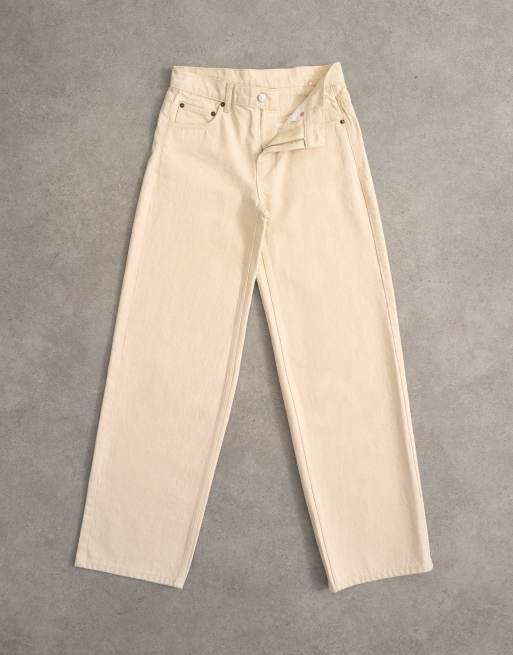 Topshop - Cinch - Lysebrune lavtaljede afslappede jeans, 6 af 7