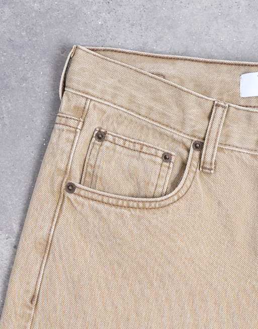 Topshop - Cinch - Ruimvallende jeans met lage taille in latte, 5 van 7