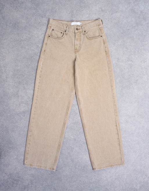 Topshop - Cinch - Ruimvallende jeans met lage taille in latte, 6 van 7