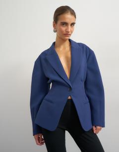 Cinch waist blazer in navy