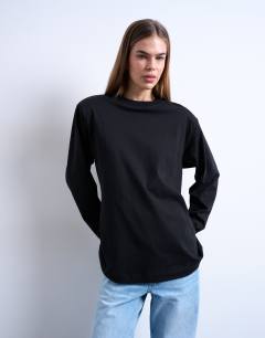 Cinch waist skater tee in black