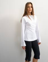 Topshop cinched waist long sleeve raglan t-shirt in white