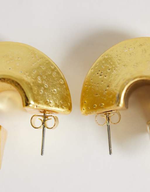 Topshop - Cindy - Chunky oorringen met textuur in goud, 4 van 5
