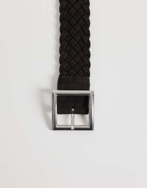 Topshop - Cintura in pelle intrecciata marrone, 3 di 3