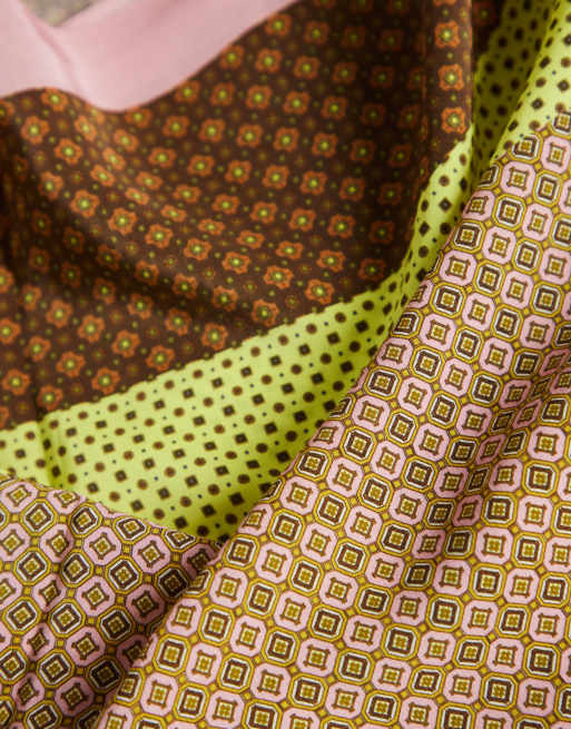 Topshop - Cintura per vita rosa con stampa geometrica, 3 di 4