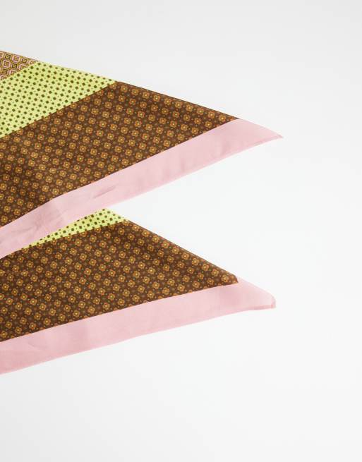 Topshop - Cintura per vita rosa con stampa geometrica, 4 di 4
