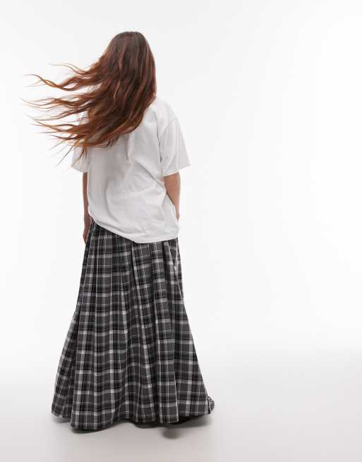 Topshop circle skirt in check print, 3 of 5