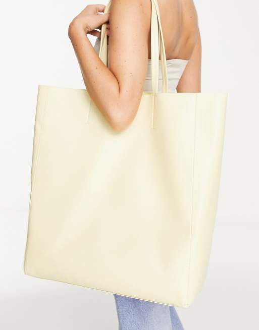 Topshop – Citrongul toteväska i oversize