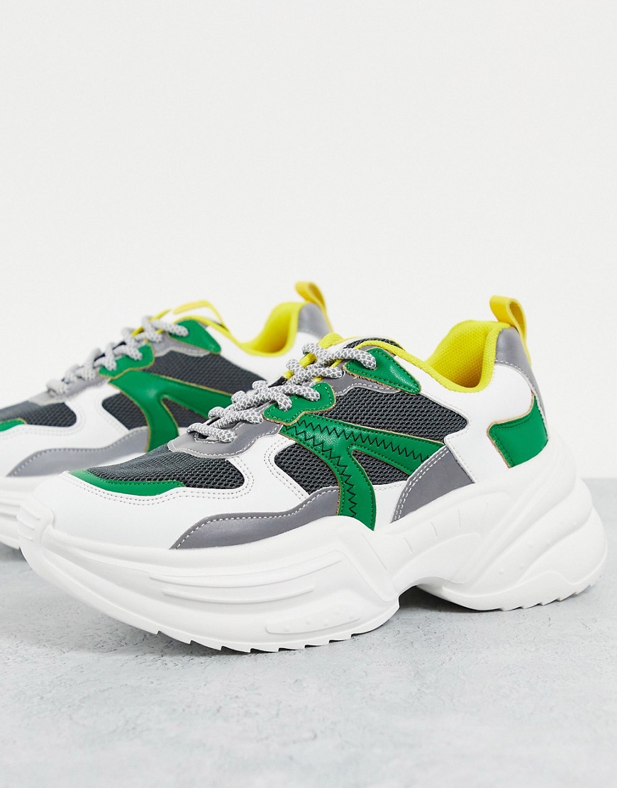 Topshop City chunky sneakers in green