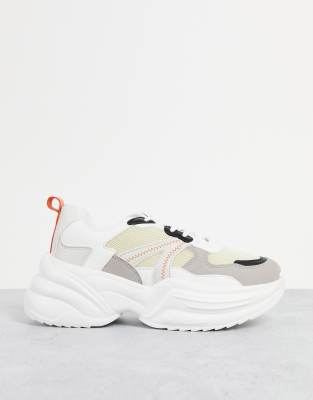 Topshop city chunky sneakers in natural-Neutral