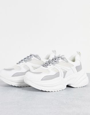Topshop – City-Sneaker in Weiß mit dicker Sohle