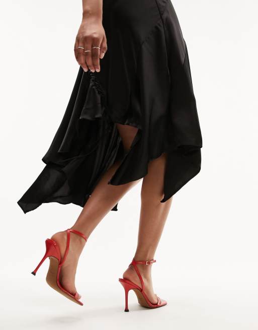 Topshop – Claire – Czerwone sandały na obcasie ze skóry premium , 2 z 4