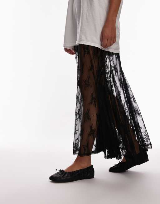 Topshop Claire leather ruched ballet flats in black, 2 of 4