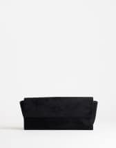 Topshop Clark medium suedette fold over clutch bag in black