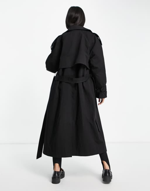 Classic black trench coat sale