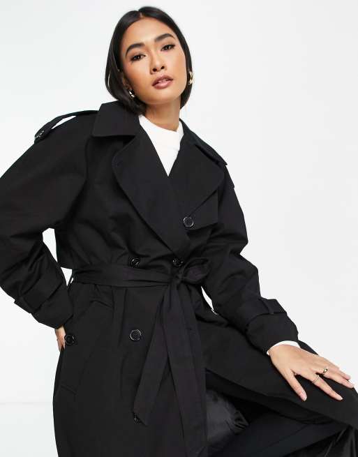 Topshop black shop trench coat