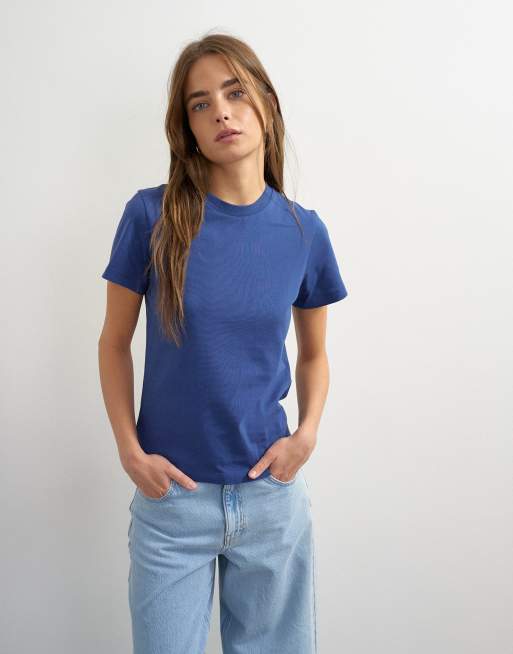 Topshop classic T-shirt i vasket blå, 4 af 4