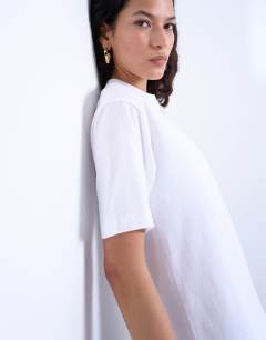 Model wearing Classic tee in white