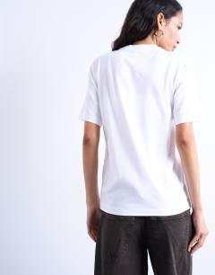 Model wearing Classic tee in white