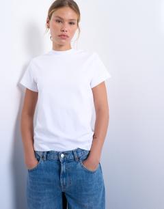 Model wearing Classic tee in white