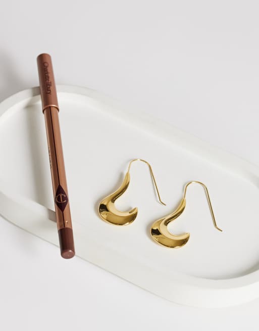 Topshop - Claudia - Boucles d'oreilles ondulées résistantes à l'eau en acier inoxydable - Doré, 2 de 4
