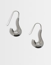 Topshop Claudia waterproof wavy drop hoop earrings in stainless silver