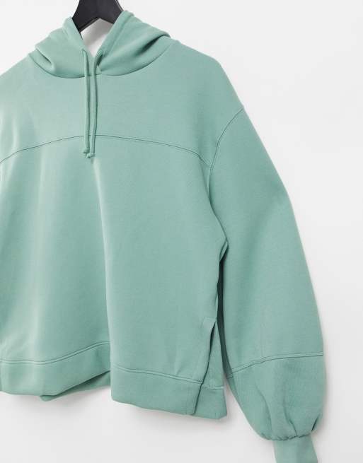 Topshop clean cut hoodie in sage