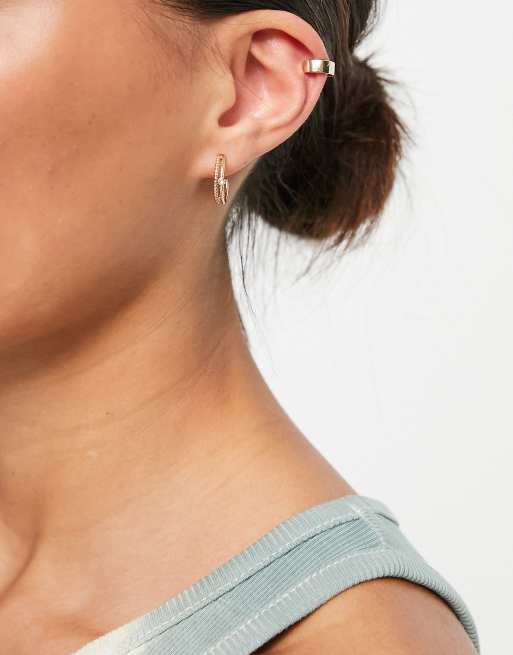 Topshop - Clean Minimal - Orecchino ear cuff color oro, 4 di 4