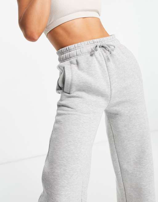 Topshop straight leg jogger with leg rip in grey, ASOS