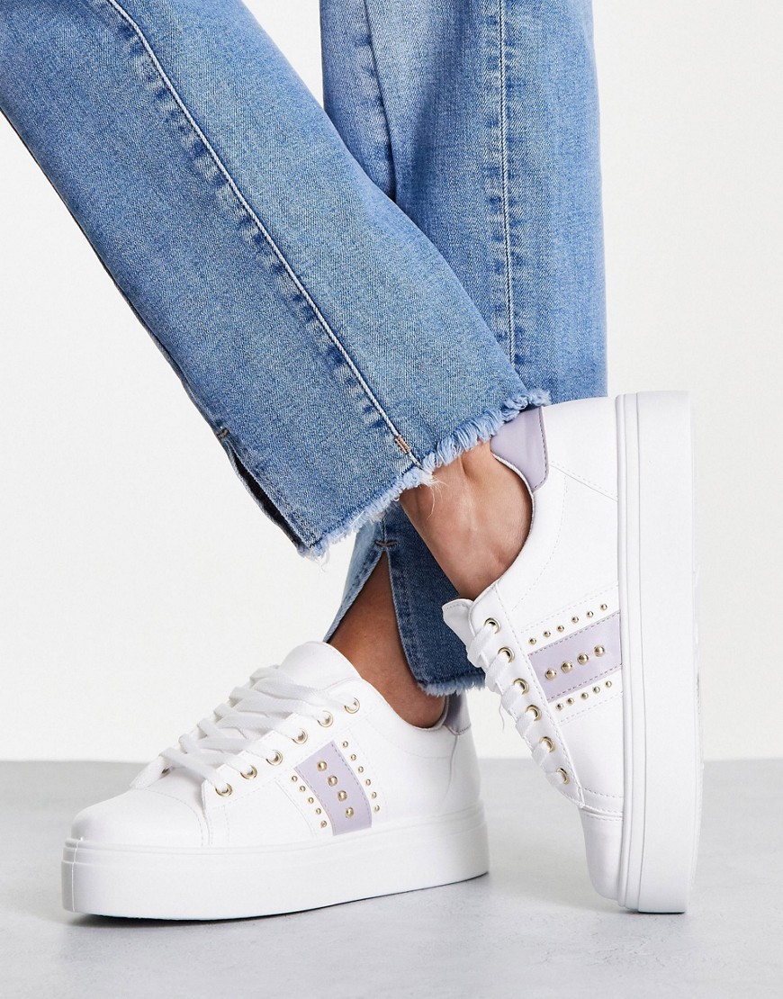 Topshop Clementine studded sneakers in lilac-Purple