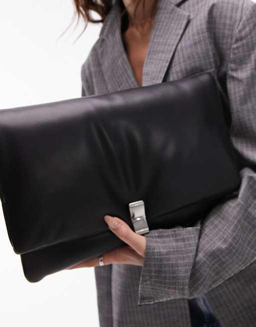 Oversized black clutch store bag