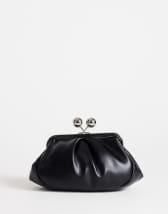 Topshop Clover clutch bag in black in black