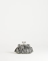 Topshop Clover hair on real leather clutch bag in zebra