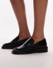 Topshop bengaline pinstripe capri trouser in black