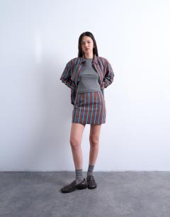 Co-ord a line mini skirt in stripe