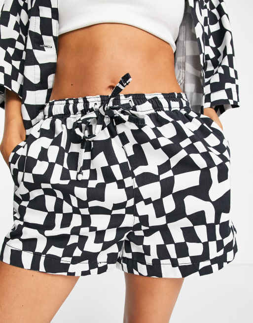 Topshop gingham hot sale shorts