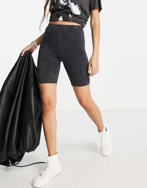 Topshop co-ord acid wash legging short in charcoal | ASOS