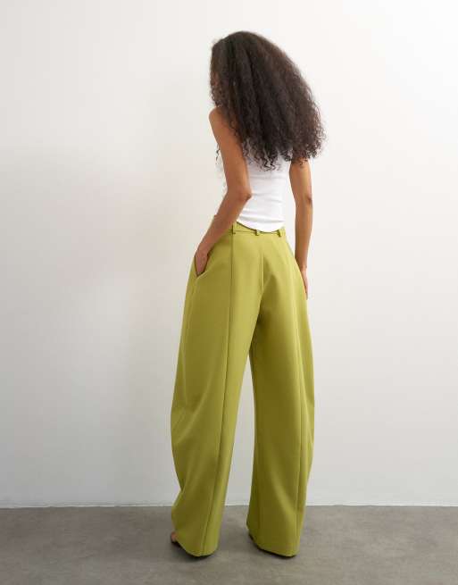 Topshop co ord barrel-bukser i oliven, 4 af 5