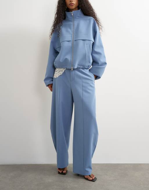 Topshop co-ord barrel leg broek in blauw, 2 van 5