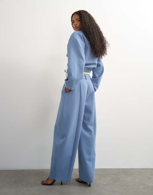 Topshop co-ord barrel leg broek in blauw, 3 van 5