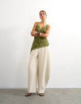 Topshop co ord barrel leg trouser in ecru