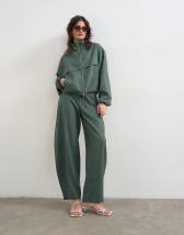 Topshop co ord barrel trouser in green stripe