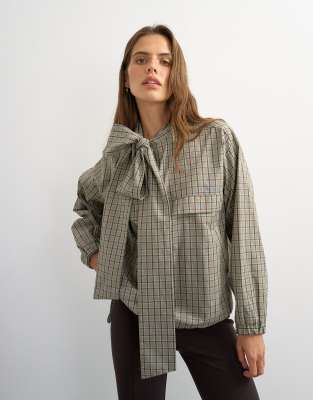 Topshop Co-ord Bomber With Scarf Detail In Multi