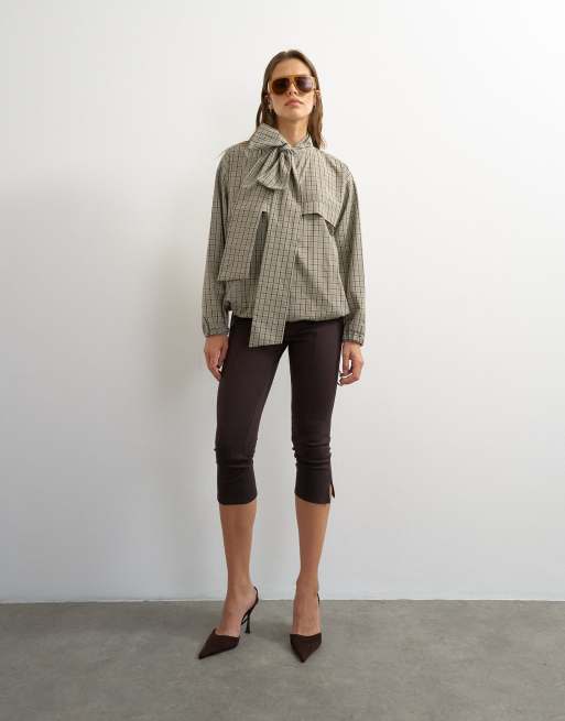 Topshop co-ord bomber with scarf detail in check, 2 of 4