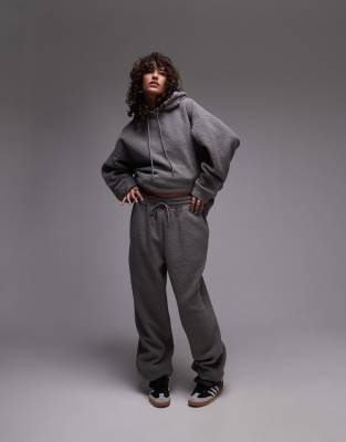 Topshop Topshop co-ord borg cuffed jogger in slate-Grey