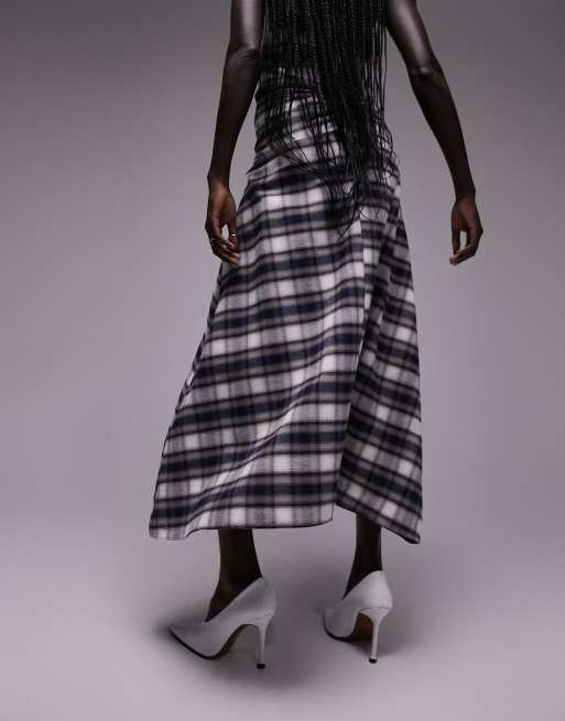 Topshop co-ord check knot maxi skirt in multi