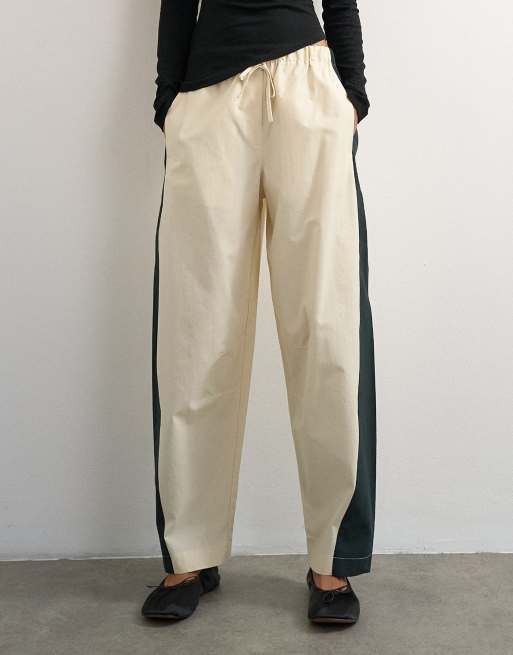 Topshop co ord colour block techy pant in stone and black, 2 of 5
