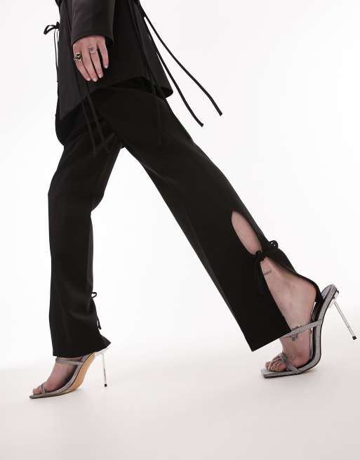 Lace up hot sale trousers topshop